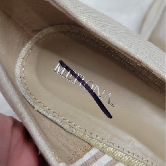 Merona Ivory Metallic Round Toe Slip-on Espadrille Wedge - Picture 10 of 11